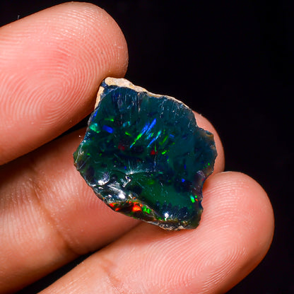 Black Opal 6.00 Carats | Natural Black Ethiopian Opal Rough - Ready for Cutting & Jewelry
