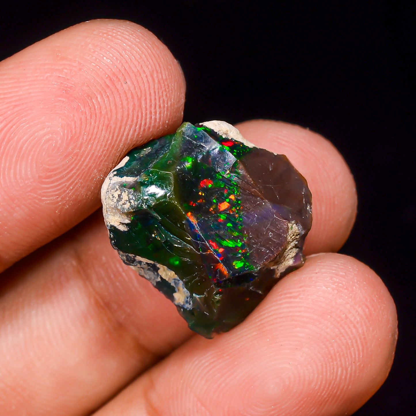 Black Opal 10.5 Carats | Natural Black Ethiopian Opal Rough - Ready for Cutting & Jewelry