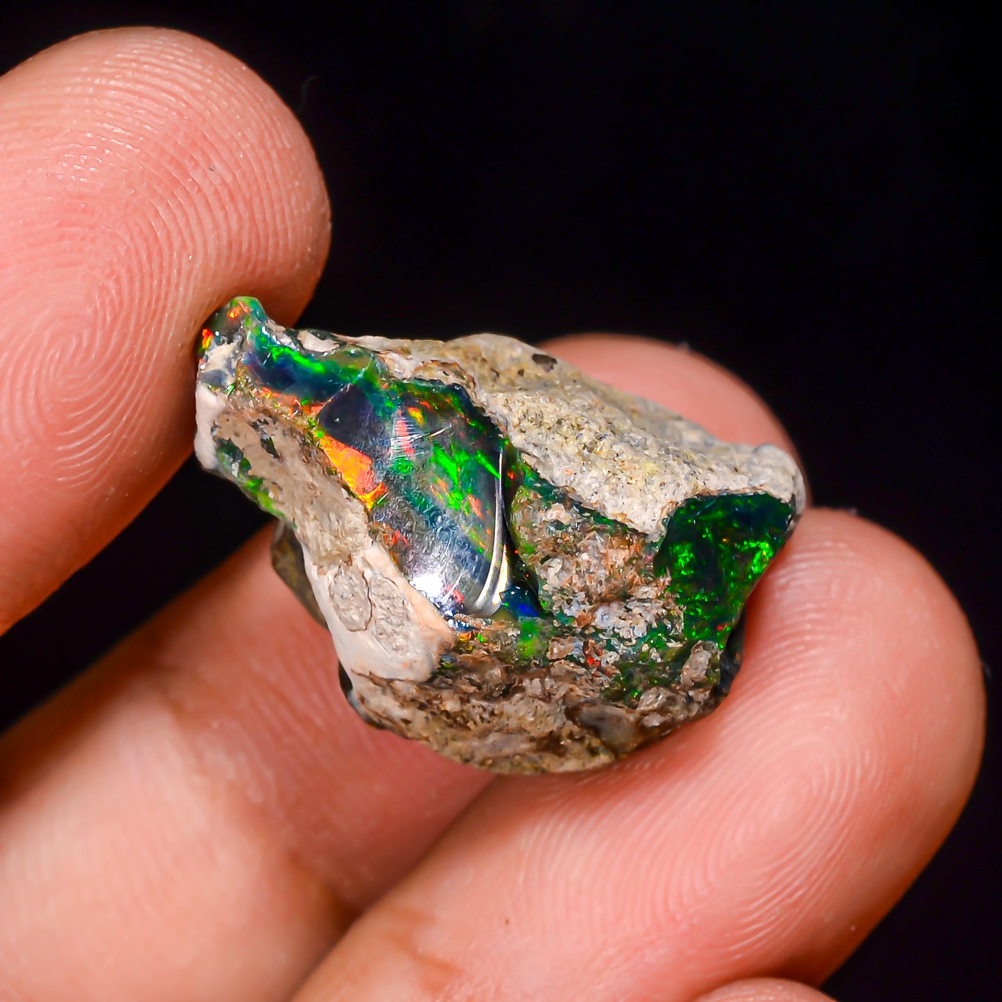 Black Opal 15.00 Carats | Natural Black Ethiopian Opal Rough - Ready for Cutting & Jewelry