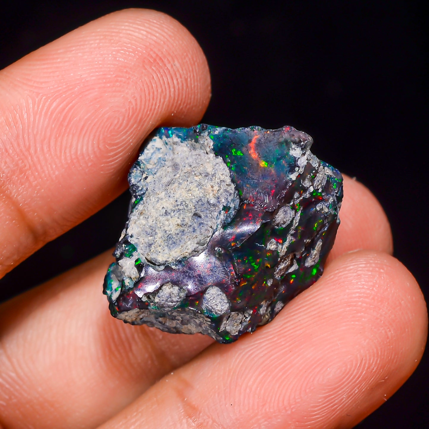 Black Opal 14.00 Carats | Natural Black Ethiopian Opal Rough - Ready for Cutting & Jewelry
