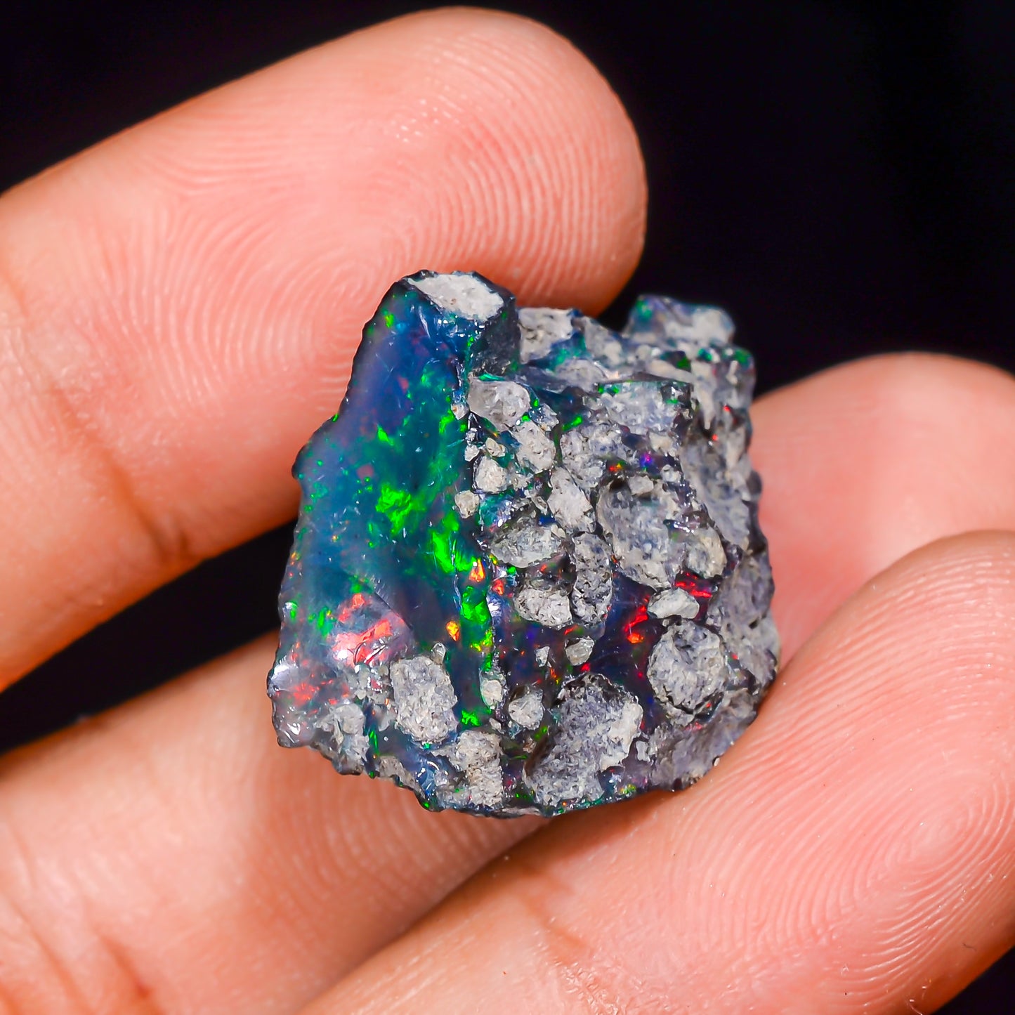 Black Opal 14.00 Carats | Natural Black Ethiopian Opal Rough - Ready for Cutting & Jewelry