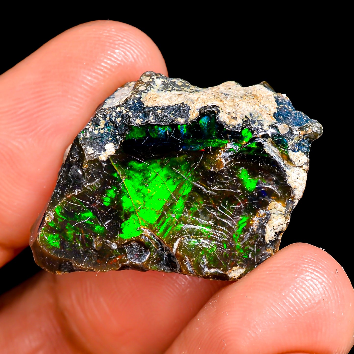 Black Opal 19.00 Carats | Natural Black Ethiopian Opal Rough - Ready for Cutting & Jewelry