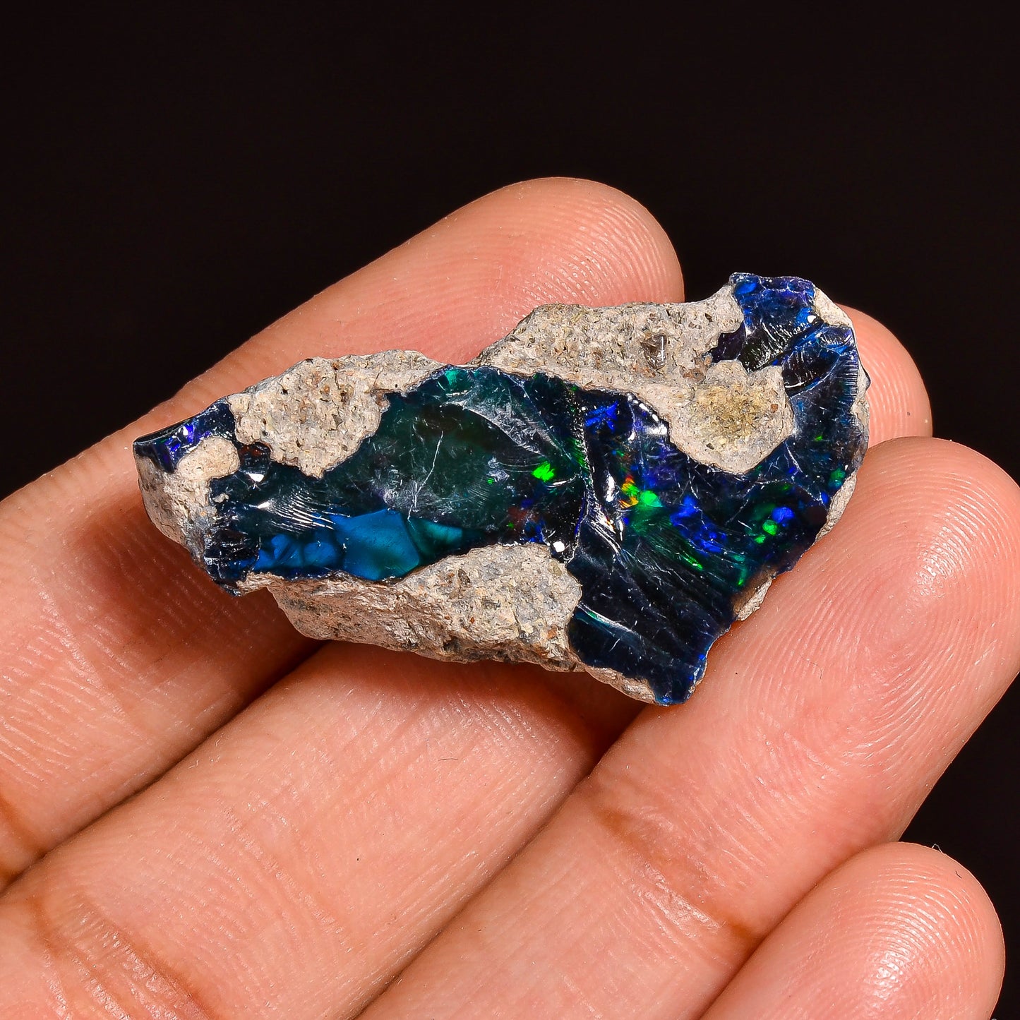 Black Opal 20.00 Carats | Natural Black Ethiopian Opal Rough (Smoked) - Ready for Cutting & Jewelry!