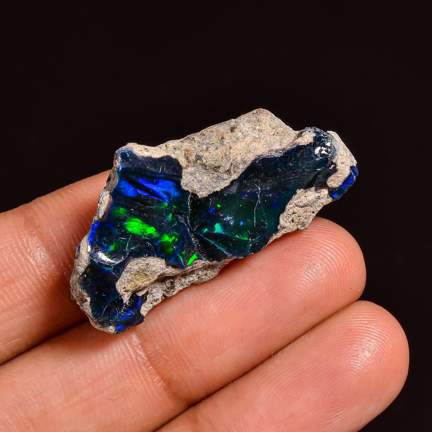 Black Opal 20.00 Carats | Natural Black Ethiopian Opal Rough (Smoked) - Ready for Cutting & Jewelry!
