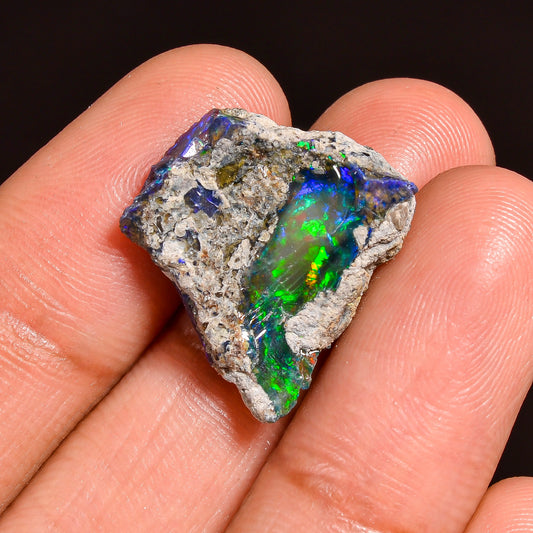 Black Opal 7.00 Carats | Natural Black Ethiopian Opal Rough - Ready for Cutting & Jewelry