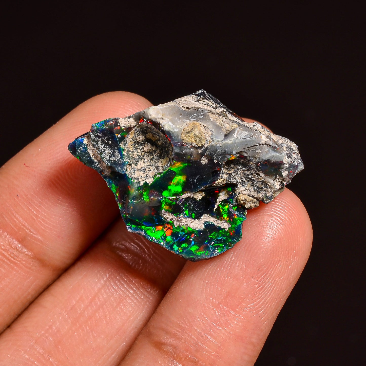 Black Opal Weight: 19.5  Carats | Natural Black Ethiopian Opal Rough - Ready for Cutting & Jewelry