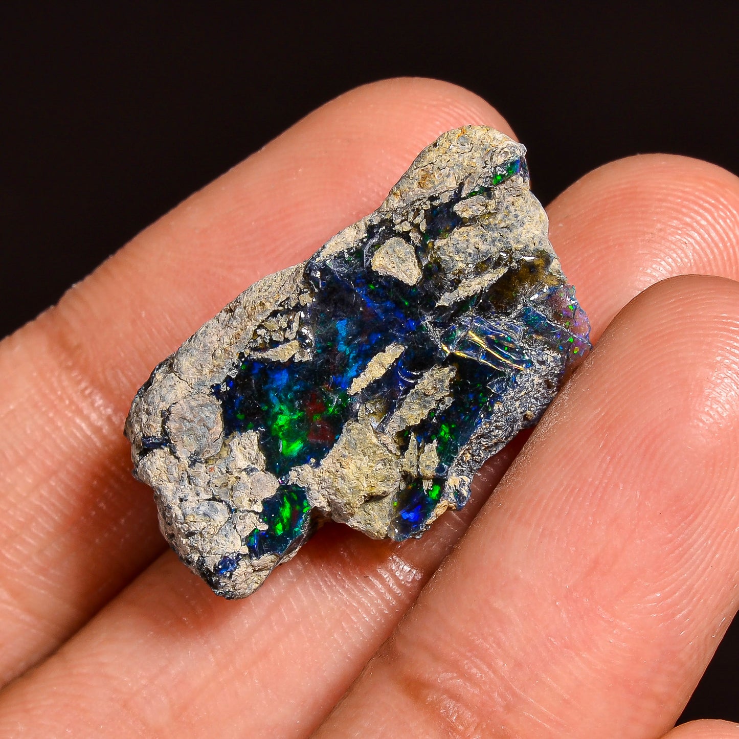 Black Opal Weight: 11.00  Carats | Natural Black Ethiopian Opal Rough - Ready for Cutting & Jewelry