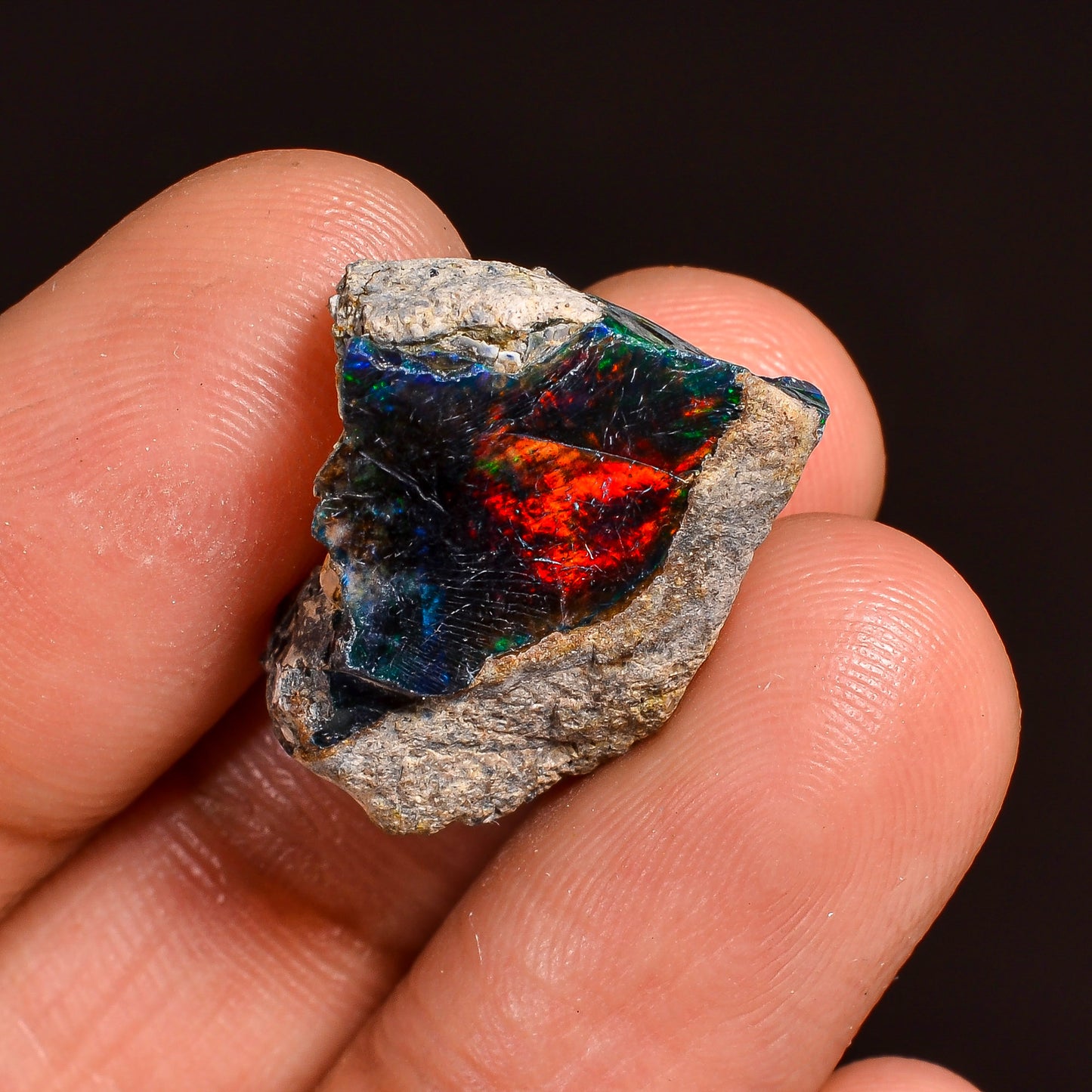 Black Opal Weight: 10.00  Carats | Natural Black Ethiopian Opal Rough - Ready for Cutting & Jewelry