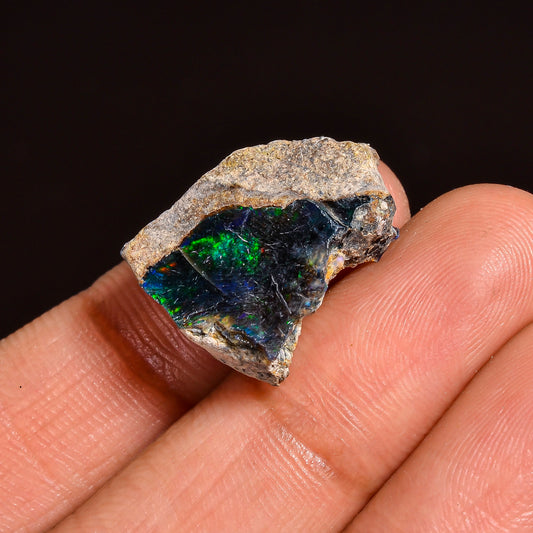 Black Opal Weight: 10.00  Carats | Natural Black Ethiopian Opal Rough - Ready for Cutting & Jewelry