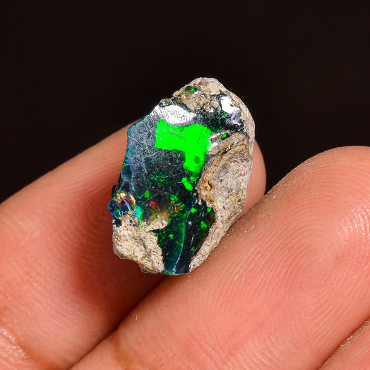 Black Opal Weight: 5.00  Carats | Natural Black Ethiopian Opal Rough - Ready for Cutting & Jewelry