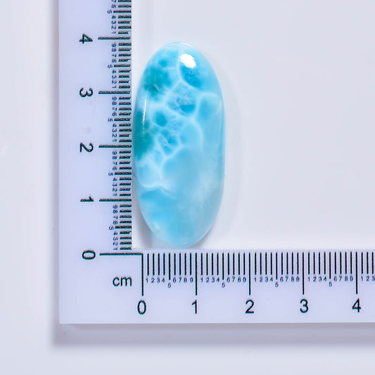 Natural Larimar Pear Shape Cabochon Loose Gemstone 21 Ct. 27X16X5 mm TJC-11