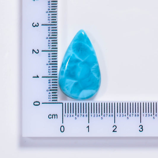 Natural Larimar Pear Shape Cabochon Loose Gemstone 19 Ct. 25X16X5 mm TJC-12