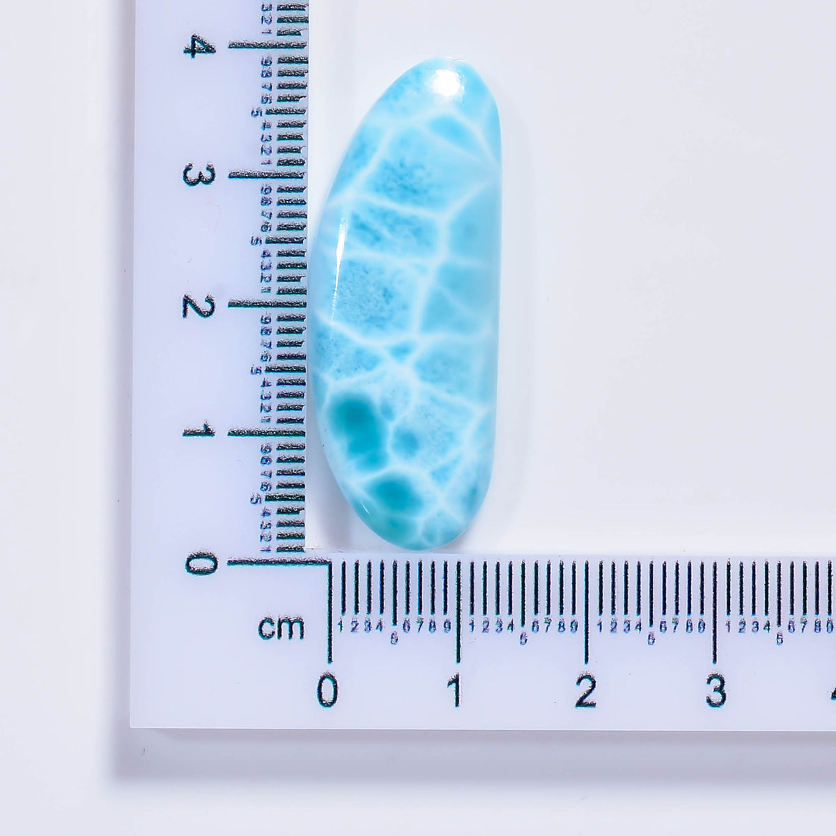 Natural Larimar Oval Shape Cabochon Loose Gemstone 35 Ct. 35X20X5 mm TJC-14