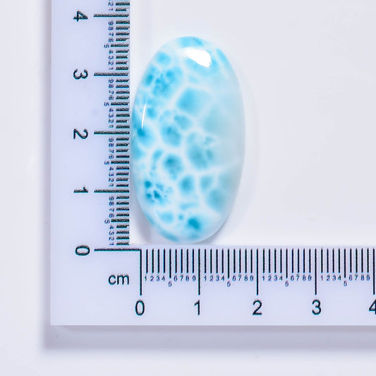 Natural Larimar Oval Shape Cabochon Loose Gemstone 39 Ct. 35X22X5 mm TJC-15