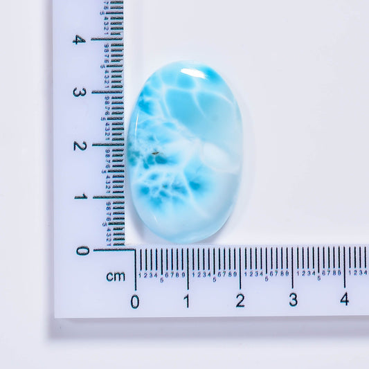 Natural Larimar Pear Shape Cabochon Loose Gemstone 22 Ct. 25X17X5 mm TJC-16
