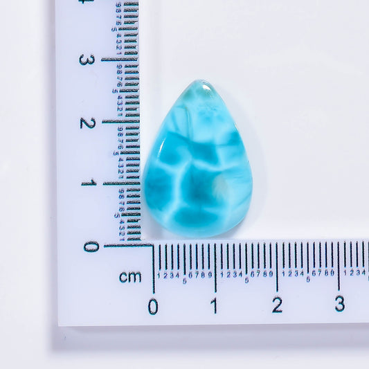Natural Larimar Pear Shape Cabochon Loose Gemstone 26 Ct. 25X17X7 mm TJC-17