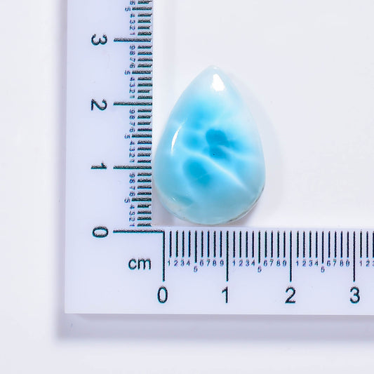 Natural Larimar Fancy Shape Cabochon Loose Gemstone 27 Ct. 26X19X6 mm TJC-18