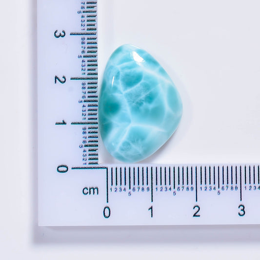 Natural Larimar Fancy Shape Cabochon Loose Gemstone 21 Ct. 30X15X5 mm TJC-19