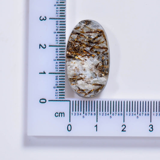Natural Golden Nuummite Druzy Pear Shape  Loose Gemstone 20 Ct. 29X14X5 mm TJC-33