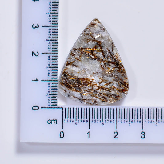 Natural Golden Nuummite Druzy Oval Shape  Loose Gemstone 27 Ct. 28X16X5 mm TJC-38