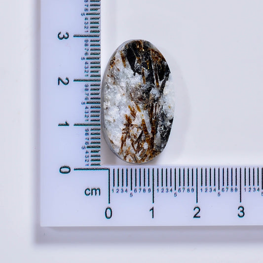 Natural Golden Nuummite Druzy Fancy Shape  Loose Gemstone 31 Ct. 40X17X6 mm TJC-39