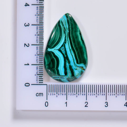 Natural Malachite Chrysocolla Oval Shape Cabochon Loose Gemstone 50 Ct. 35X22X5 mm TJC-44