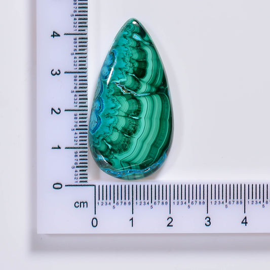 Natural Malachite Chrysocolla Oval Shape Cabochon Loose Gemstone 76 Ct. 42X29X5 mm TJC-48