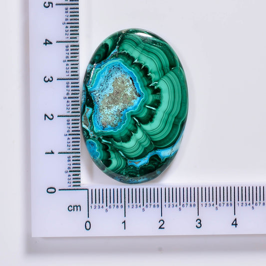 Natural Malachite Chrysocolla Pear Shape Cabochon Loose Gemstone 52 Ct. 33X26X5 mm TJC-49