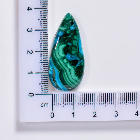 Natural Malachite Chrysocolla Oval Shape Cabochon Loose Gemstone 44 Ct. 34X25X5 mm TJC-54