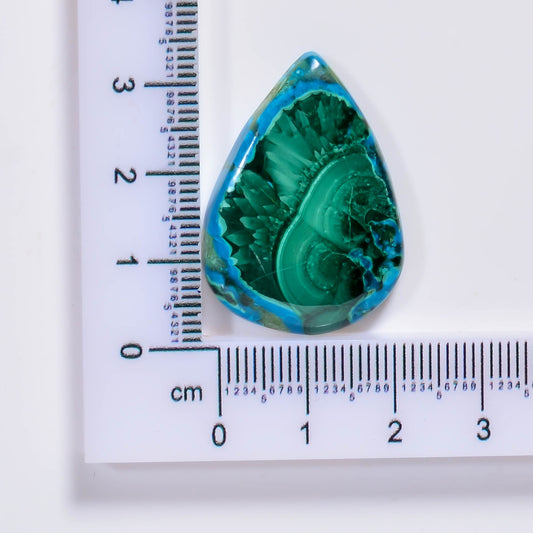 Natural Malachite Chrysocolla Oval Shape Cabochon Loose Gemstone 37 Ct. 29X19X5 mm TJC-58