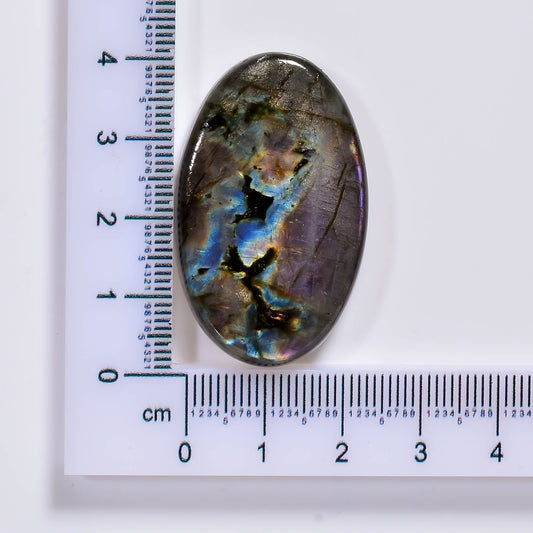 Natural Labradorite Pear Shape Cabochon Loose Gemstone 28 Ct. 24X20X6 mm TJC-65
