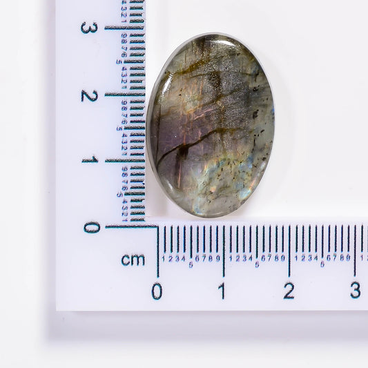 Natural Labradorite Oval Shape Cabochon Loose Gemstone 25 Ct. 27X16X5 mm TJC-71