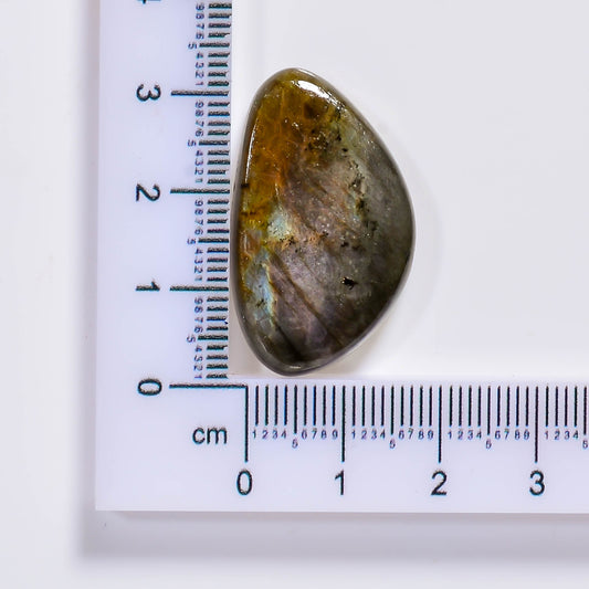 Natural Labradorite Pear Shape Cabochon Loose Gemstone 73 Ct. 47X31X5 mm TJC-74