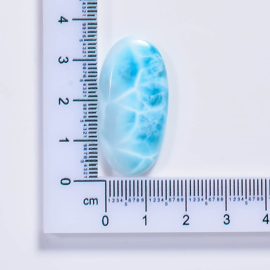 Natural Larimar Fancy Shape Cabochon Loose Gemstone 25 Ct. 26X18X5 mm TJC-9