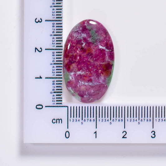 Natural Ruby in Zoisite Pear Shape Cabochon Loose Gemstone 28 Ct. 28X19X5 mm TJC-83