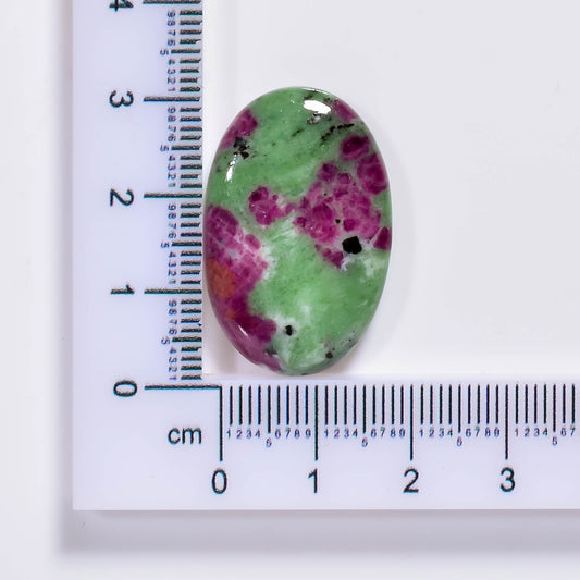 Natural Ruby in Zoisite Oval Shape Cabochon Loose Gemstone 33 Ct. 30X19X5 mm TJC-85