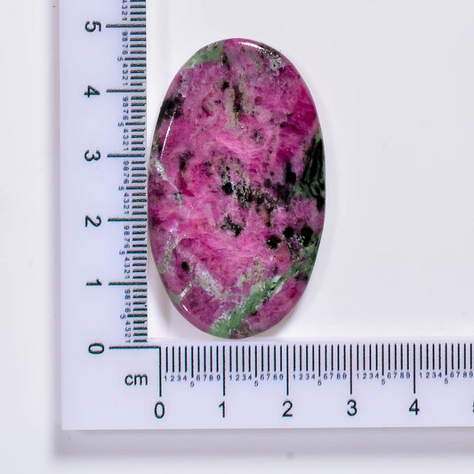 Natural Ruby in Zoisite Oval Shape Cabochon Loose Gemstone 30 Ct. 29X18X4 mm TJC-91