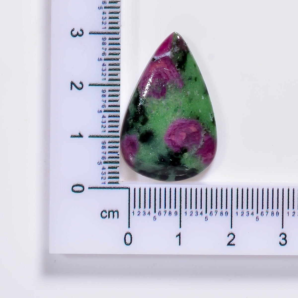 Natural Ruby in Zoisite Pear Shape Cabochon Loose Gemstone 24 Ct. 29X16X4 mm TJC-96