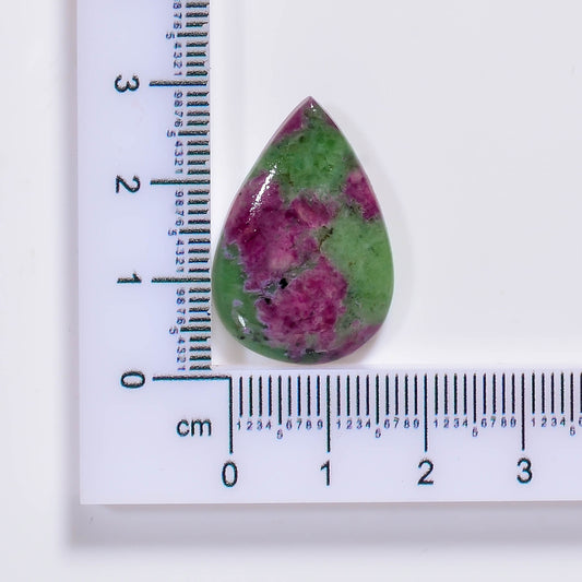 Natural Ruby in Zoisite Pear Shape Cabochon Loose Gemstone 25 Ct. 26X19X5 mm TJC-98