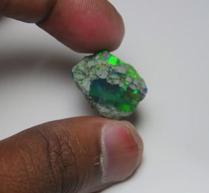 Black Opal 22.55 Carats | Natural Black Ethiopian Opal Rough - Ready for Cutting & Jewelry