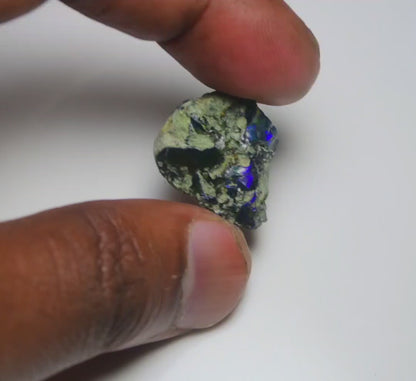 Black Opal  15.40  Carats | Natural Black Ethiopian Opal Rough - Ready for Cutting & Jewelry