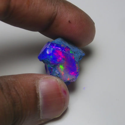 Rare Blue Opal 25.50 Carats | Natural Blue Ethiopian Opal Rough - Ready for Cutting & Jewelry!