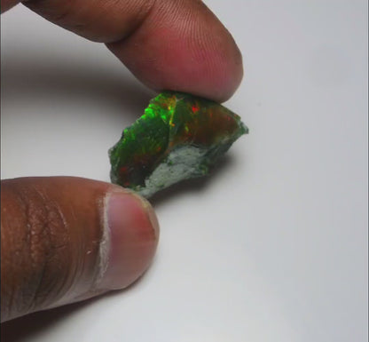 Black Opal 14.15 Carats | Natural Black Ethiopian Opal Rough - Ready for Cutting & Jewelry