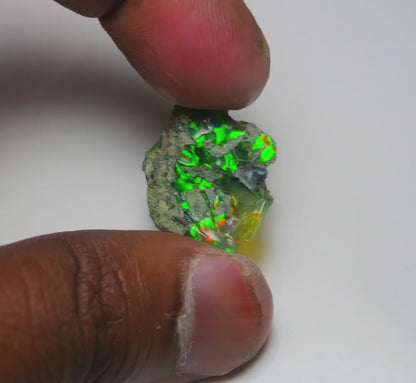 Black Opal 11.10 Carats | Natural Black Ethiopian Opal Rough - Ready for Cutting & Jewelry