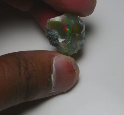 Black Opal 19.00 Carats | Natural Black Ethiopian Opal Rough - Ready for Cutting & Jewelry