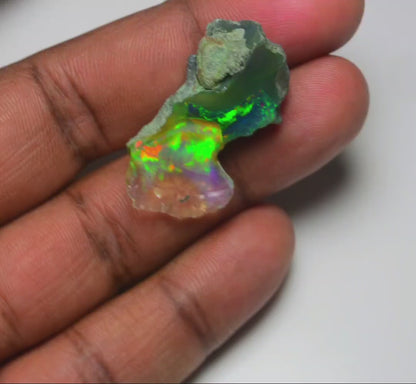 Black Opal 20.75 Carats | Natural Black Ethiopian Opal Rough - Ready for Cutting & Jewelry