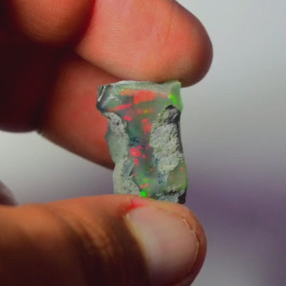 Black Opal Weight: 24.45  Carats | Natural Black Ethiopian Opal Rough - Ready for Cutting & Jewelry