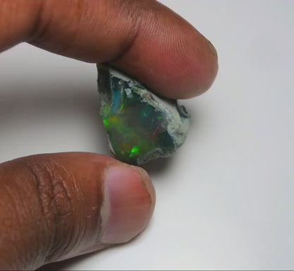 Black Opal 28.85 Carats | Natural Black Ethiopian Opal Rough - Ready for Cutting & Jewelry