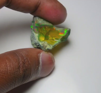 Black Opal 38.15 Carats | Natural Black Ethiopian Opal Rough - Ready for Cutting & Jewelry