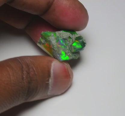 Black Opal 22.85 Carats | Natural Black Ethiopian Opal Rough - Ready for Cutting & Jewelry